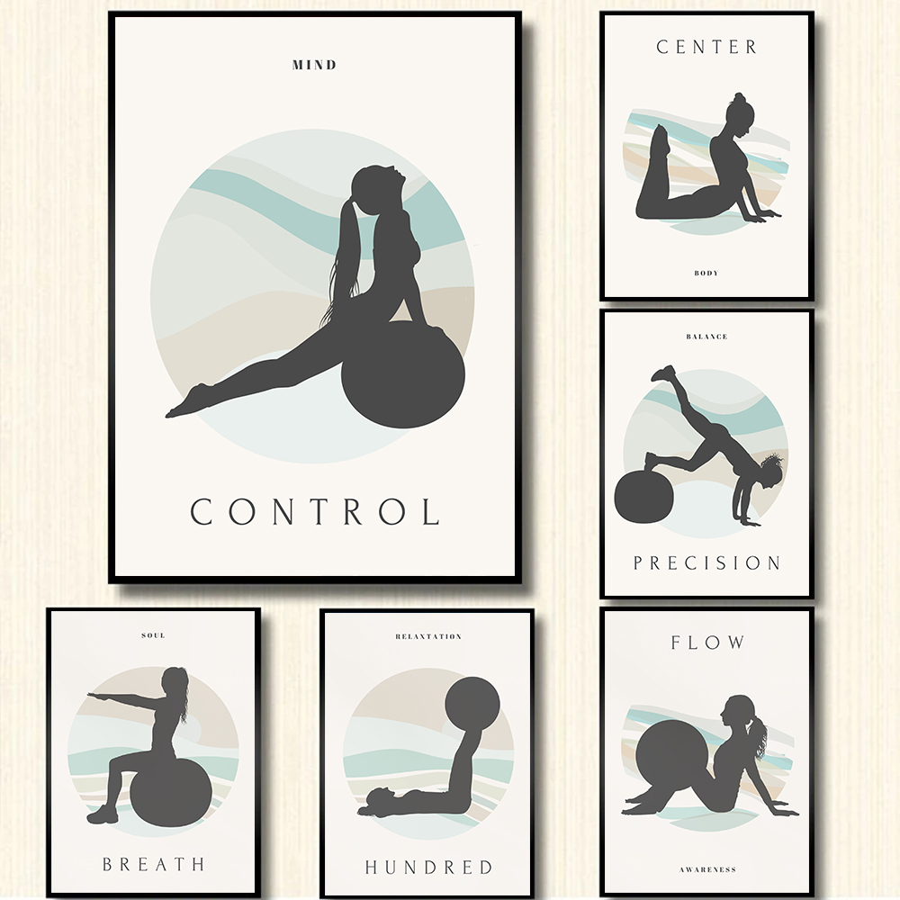 Pilates Yoga Quotes - 미니멀리스트 필라테스 요가 피트니스 소녀, 운동